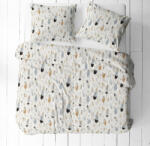  3 részes pamut ágynemű huzat szett - 140X200 cm világos alapon tollak mintával