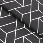 Goldea pamutvászon - mozaik minta, sötétszürke alapon 160 cm