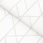 Goldea pamutvászon - geometriai vonalak fehéren 160 cm