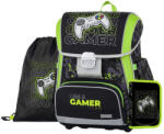 KARTON P+P OXY Premium csatos iskolatáska szett tolltartóval és tornazsákkal, Gamer, zöld-fekete (KPP-0-24125) - officetrade
