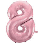  Rózsaszín Light Pink 8-as szám fólia lufi 92 cm (MLG109351)