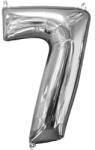  Ezüst Silver szám fólia lufi 7-es 66x43 cm (DPA3196101) - eking