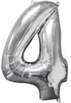  Silver, Ezüst szám fólia lufi 4-es, 66x45 cm (DPA3195801) - eking
