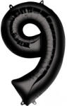  Fekete Black óriás szám fólia lufi 9-es, 86x55 cm (DPA3014801) - eking