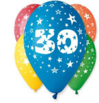  Happy Birthday 30 Star léggömb, lufi 5 db-os 12 inch (30cm) (MLG301953) - eking