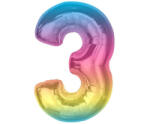  Színes 3-as Rainbow szám fólia lufi 92 cm (MLG195385) - eking
