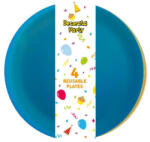  Színes Party félig átlátszó műanyag tányér 4 db-os (PNN94594) - eking