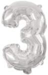  Ezüst Silver 3-as szám fólia lufi 95 cm (PNN92469) - eking