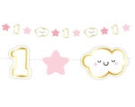  Első születésnap Pink 1st Birthday mini girland 120 cm (MLG154351)