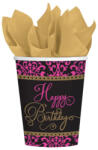  Happy Birthday Pink papír pohár 18 db-os 266 ml (DPA731528) - eking