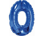  Kék Blue 0-ás mini szám fólia lufi 35 cm (MLG632399) - eking