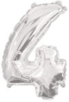  Ezüst Silver 4-es szám fólia lufi 95 cm (PNN92470) - eking