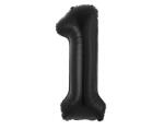  Fekete 1-es B&C Matt Black szám fólia lufi 85 cm (MLG188929) - eking