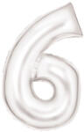  Fehér Lustre White 6-os szám fólia lufi 86 cm (DPA9917298) - eking Lufi
