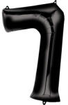  Fekete Black óriás szám fólia lufi 7-es, 88x55 cm (DPA3014601) - eking