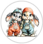  Nyomtatott fa tábla - Nyuszkók 11, 8cm - csinaldmagadshop