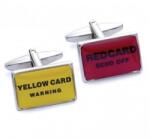  Mandzsetta gomb labdarúgó biró, sárga és piros lap