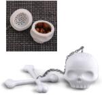  Teaszűrő szilikon koponya és keresztcsont, kalóz: Fehér