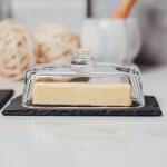  Vajtartó, kicsi üveg és pala, vajtartó