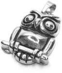  Medál bagoly fa ágon, patinázott