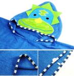 Gyermek fürdő törölköző, poncsó süsüvel, kutya motívummal, kutyus: Dinoszaurusz Kék