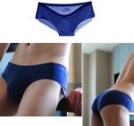  Férfi varrat nélküli Ice Silk alsónadrág, ultravékony, anatómiailag formált: L Sötétkék