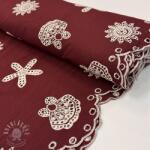  Pamutvászon EMBROIDERY Sea ornaments bordeaux