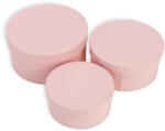  Papírdoboz kerek rózsaszín 3db/szett - ajándékcsomagoláshoz és ünnepi dekorációhoz