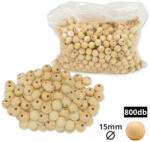  Natúr fagolyó 15mm 800db/csomag - OKOSÁR! - kreatív alkotáshoz