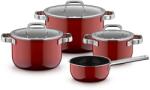 WMF Set oale si cratite WMF Fusiontec Mineral Pro, 4 piese, rezistent la zgarieturi, compatibil inductie, Passion Red (519585290)
