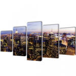 VidaXL Set tablouri pânză cu vedere panoramică orizont New York, 200 x 100 cm (241547) - izocor