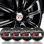  Set 4 buc. ornament central janta, model "F1 Black", diametru 5cm (AVX-T160817-11)
