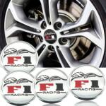  Set 4 buc. ornament central janta, model "F1 Chrome", diametru 5cm (AVX-T160817-10)