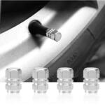 AMIO Set capacele auto pentru ventil hexagon argintiu 4 buc (AVX-AM02236)