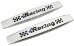  Set 2 x Embleme auto metalice, autoadezive, model "RACING", finisaj Crom, dimensiune, 10 x 1, 5 cm (AVX-T061023-6)