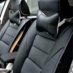 AMiO Set 2 perne pentru tetiere auto, marca AMIO, pentru sustinere gat din piele ecologica, culoare NEGRU (AVX-AM03130) - mobiplaza