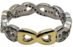 Flippy Inel pentru Dama Argint 925, Jolie Silver, Model Infinit, Placat Cu Aur Galben si Minizirconii, 4.9 g, Argintiu Auriu (teo-103137)