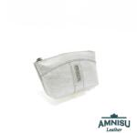 Amnisu Ezüst mintás egy cipzáras egyenes swarovski köves bőr kulcstartó E1001