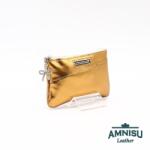 Amnisu Óarany ívelt egy cipzáras swarovski köves bőr kulcstartó D2003
