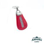 Amnisu Csillámos piros lakk krokkómintás csepp alakú swarovski köves bőr kulcstartó H5008