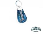 Amnisu Sötétkék kígyómintás csepp alakú swarovski köves bőr kulcstartó H6010OK