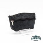 Amnisu Sötétzöld krokkómintás kettő cipzáras kulcstartó B7006