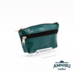 Amnisu Zöld lakk kettő cipzáras bőr kulcstartó B7005