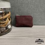 Amnisu Bordó egy cipzáras bőr kulcstartó A5015