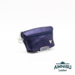 Amnisu Metál sötétkék Mickey egeres kettő cipzáras bőr kulcstartó B6012