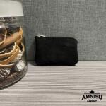 Amnisu Gyűrt fekete egy cipzáras kulcstartó A8019