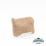 Amnisu Bézs egy cipzáras bőr kulcstartó A9003