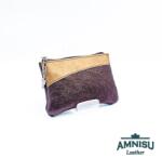 Amnisu Sötétbarna - sötét arany ívelt egy cipzáras kulcstartó C9001