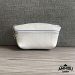 Amnisu Fehér kettő cipzáras bőr kulcstartó B3002