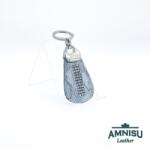Amnisu Szürke kígyómintás csepp alakú swarovski köves bőr kulcstartó H3016